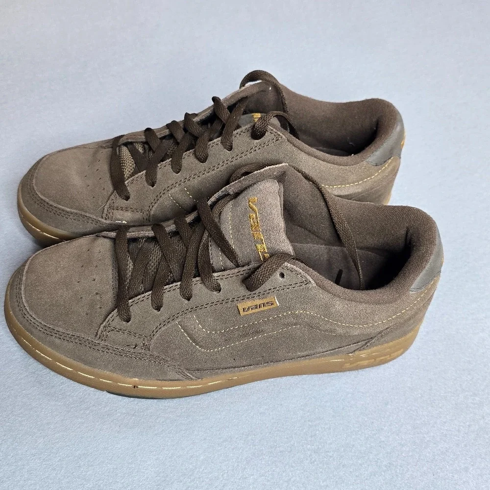 Vintage Vans Snooka Skate Shoes Mens 10 Brown Suede Low Top Gum Sole Retro Style